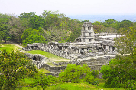 皇家宫殿，帕伦克，墨西哥恰帕斯的废墟