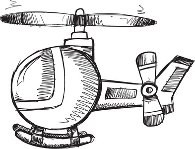 涂鸦素描直升机