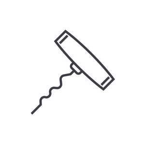 开瓶器矢量线图标 标志 插图背景，可编辑笔触