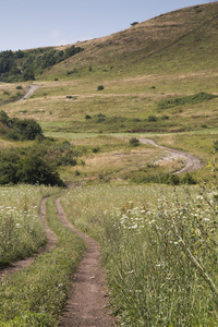 在山地区的泥泞道路图片