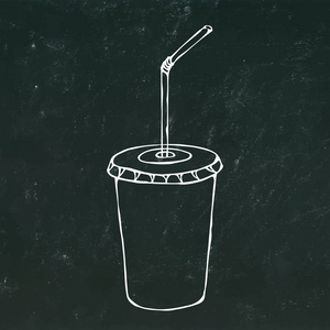 上一个黑色的黑板背景孤立的现实手绘涂鸦风格 sketch.vector 图照片