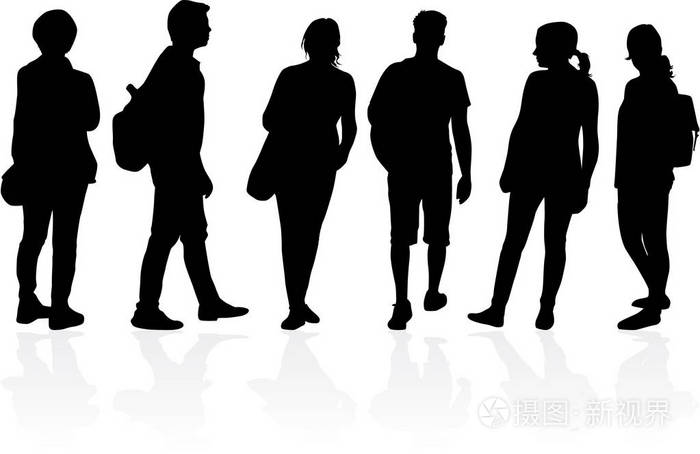 群的人.人群中的人剪影