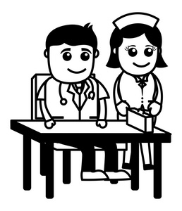 护士与医生医疗卡通人物