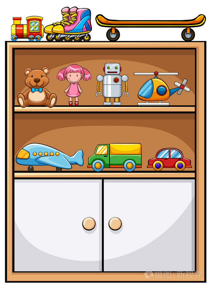 在货架上的玩具