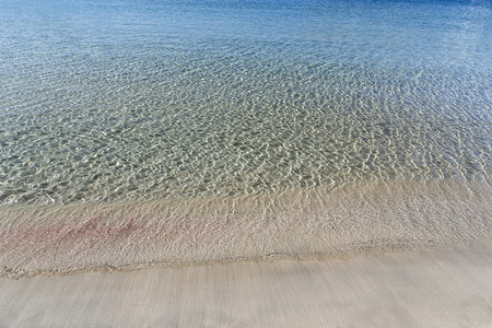 海水清澈和海滩的细节