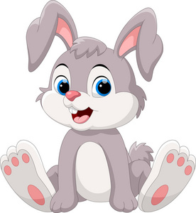 可爱的小兔子卡通坐图片