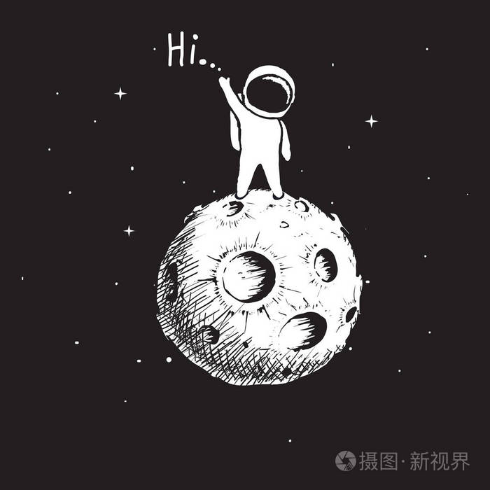 宇航员在月球上的,并欢迎我们