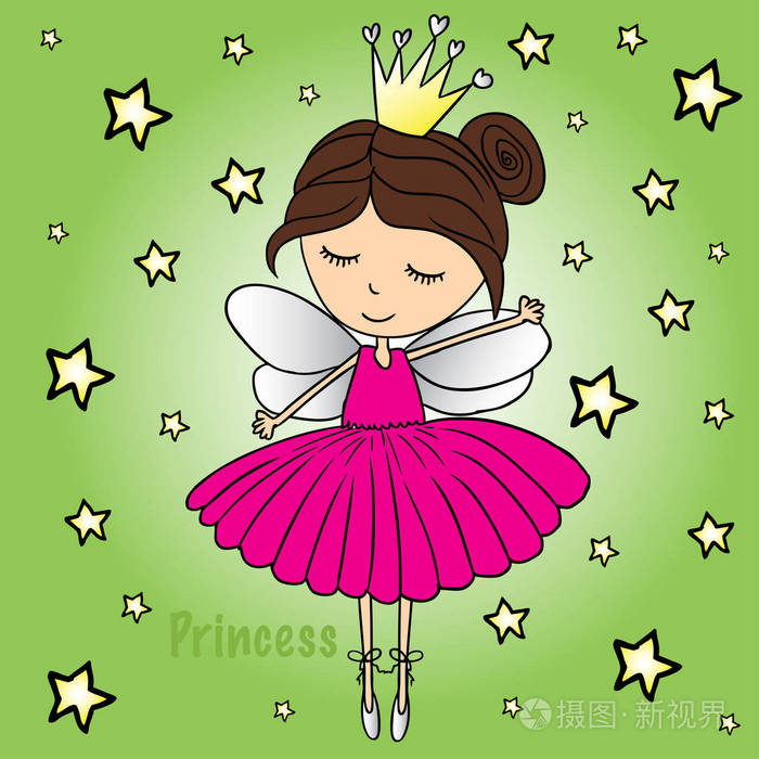 带翅膀的仙女公主女孩