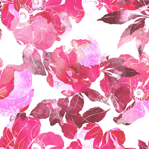 盛开的野玫瑰花纹图案