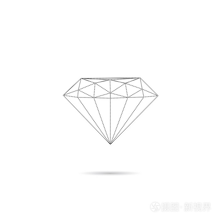 孤立在白色背景上的抽象钻石