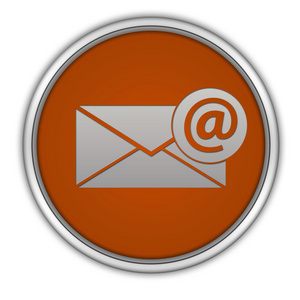 电子邮件在白色背景上的圆形图标