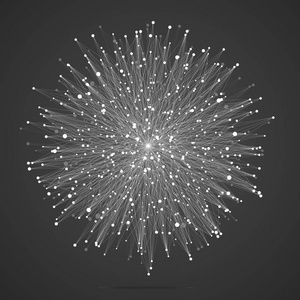 小水滴,斑点的点和线组成的径向抽象图形纺织服装业的彩虹亮点无缝