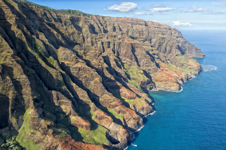 考艾岛 napali 海岸鸟瞰图