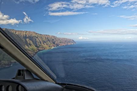 考艾岛 napali 海岸鸟瞰图