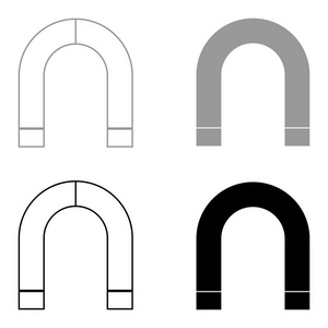磁铁的黑色和灰色的颜色设置图标