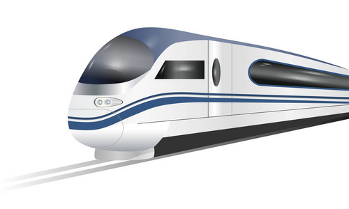 孤立在白色背景上超流线型的高速列车。概念铁路旅游运输和铁路旅行。矢量