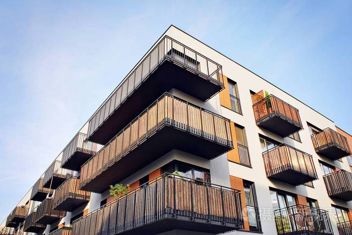 现代公寓楼外景