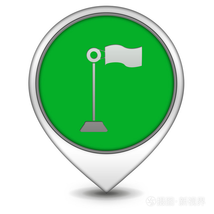 白色背景上的标记指针图标