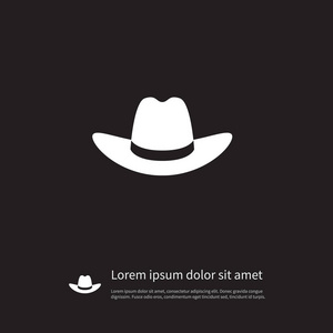 孤立的牧人图标。牛仔向量元素可以用于帽，帽子，牧人设计概念