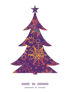 矢量纹理圣诞星星圣诞树轮廓模式框架卡模板