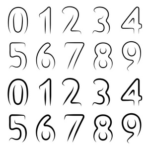 最小轮廓数字字体照片