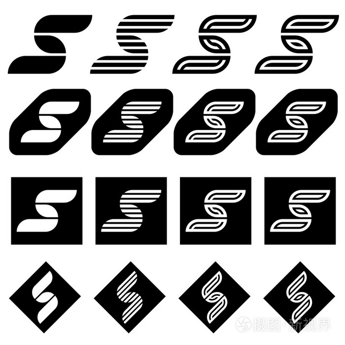 华丽的字母s黑色符号
