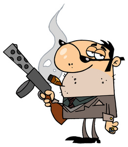 卡通黑帮人物照片