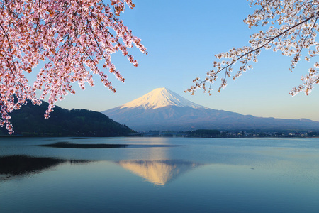 富士山，从湖河口湖的视图