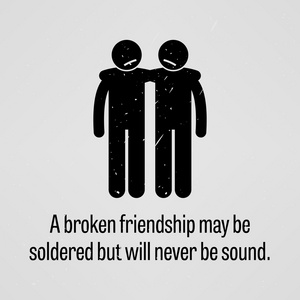 破碎的友谊可能重归于好,但永远不会声音照片