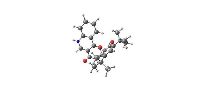 Ivacaftor 分子结构上白色孤立