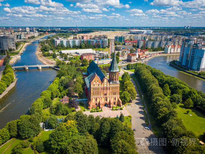 在加里宁格勒俄罗斯康德岛空中城市景观
