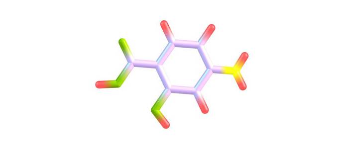 4氨基水杨酸酸分子结构上白色孤立