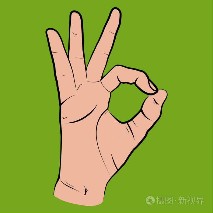 人类的手显示ok视线手指