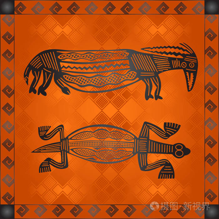 非洲文化符号饰品.非洲部落手绘制的元素