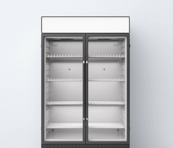 商业与透明的玻璃门冰箱