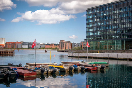 Vesterbro 运河城市景观，哥本哈根，丹麦，观