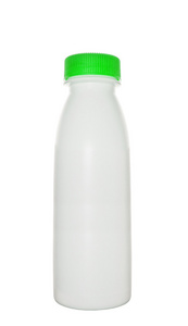 牛奶瓶与顶绿色的帽子