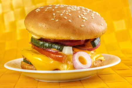 美食素食汉堡图片
