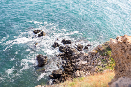 保加利亚的黑海。滨海景观。kaliakra 岬