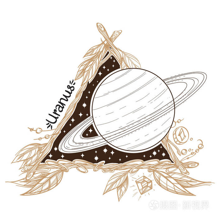 天王星.行星和太阳系的恒星插画-正版商用图片0vbbb3-摄图新视界