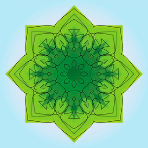 绿色五角星八曼荼罗图片