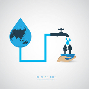 节约用水矢量图图片