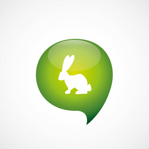 兔子图标绿色认为泡沫符号日志