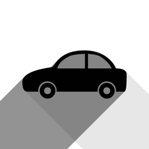 汽车标志图。矢量。有两个扁平的灰色阴影，白色背景上的黑色图标