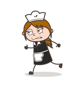 可爱的卡通女服务员图片