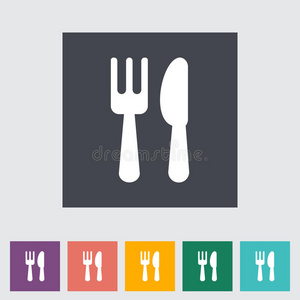 餐具单平面图标。