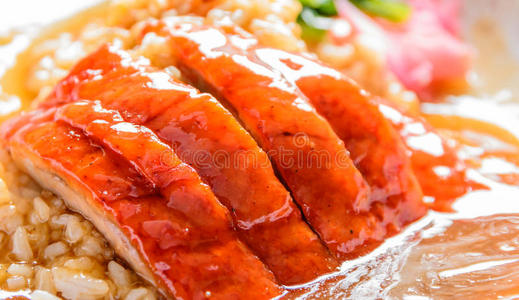 烤鸭饭照片