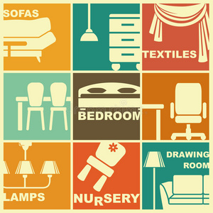 家具和室内装饰的图标