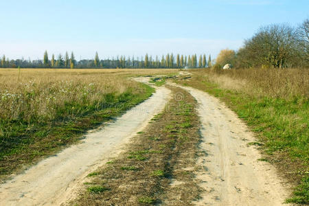 秋季乡村地面道路