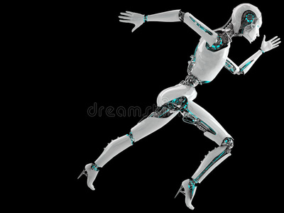 机器人机器人女子跑步